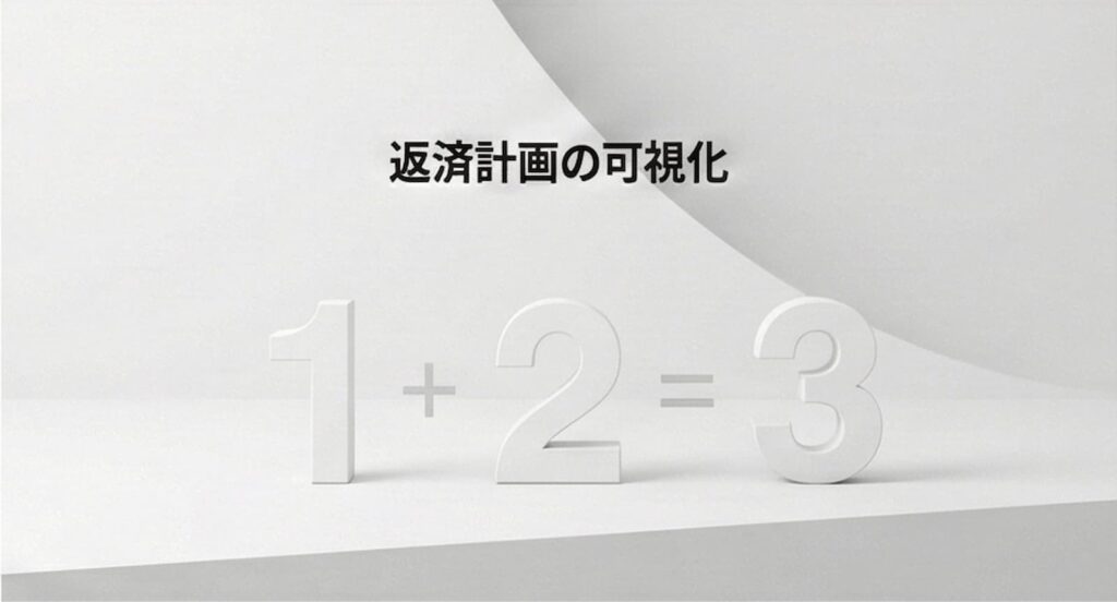 借金の減額幅や将来の返済計画を数字でシミュレーション・可視化するイメージ